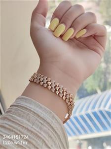 دستبند زنانه شیک مارک ژوپینگ طرح قلب نگین دار رنگ ثابت آبکاری شده ضد حساسیت کد 1216539