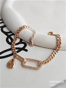 دستبند زنانه مارک ژوپینگ طلایی نگین دار رنگ ثابت آبکاری شده ضد حساسیت کیفیت عالی کد 1216509