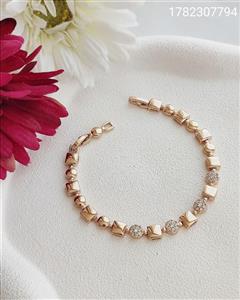 دستبند زنانه مارک ژوپینگ مربعی نگین دار رنگ ثابت آبکاری طلا ضدحساسیت کیفیت عالی کد 1216334