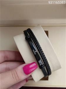 دستبند مردانه چرمی فلزی رولکس کیفیت عالی رنگ مشکی کد 1216009