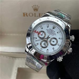 ساعت مردانه رولکس دی تونا سه موتوره فعال بند استیل صفحه سفید کد 1920063