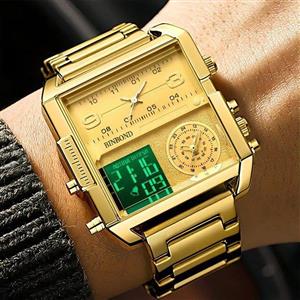 ساعت مردانه دو زمانه فلزی مارک binbond 3332 دو ساعت آنالوگ ضد آب رنگ ثابت کد 1918942