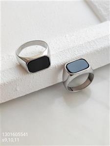 انگشتر استیل مردانه جدید و با کیفیت رنگ نقره ای مشکی رنگ ثابت ضد حساسیت کد 2015940