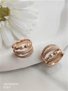 انگشتر زنانه سه لاین نگین دار و با کیفیت مارک ژوپینگ رنگ ثابت ضد حساسیت کد 2015916