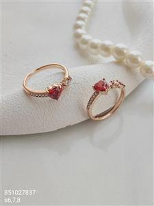 انگشتر زنانه ژوپینگ طرح قلب رنگ ثابت آبکاری شده ضد حساسیت کیفیت عالی کد 2015894