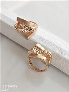 انگشتر زنانه جدید ژوپینگ مدل توری طلایی رنگ ثابت ضد حساسیت آبکاری شده با کیفیت کد 2015869