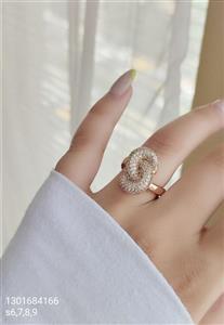 انگشتر زنانه نگین دار مدل گره ای جدید مارک ژوپینگ رنگ ثابت ضد حساسیت آبکاری شده کیفیت عالی کد 2015831