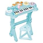 اسباب بازی پیانو الکترونیکی با صندلی و میکروفون آبی Kanisi Musical Piano Toy 