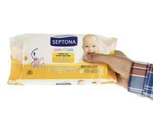 دستمال مرطوب سپتونا مدل Antibacterial با عصاره بابونه - بسته 64 عددی Septona Antibacterial Chamomile Wet Wips 64pcs