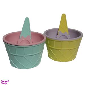 ست بستنی خوری 4 پارچه لوکس پلاستیک سری Qlux کد 612