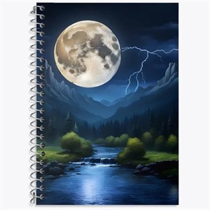 دفتر زبان 50 برگ خندالو مدل دو خط طرح ماه (Moon) کد F1676