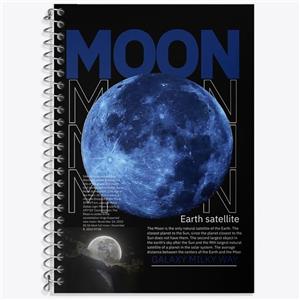 دفتر زبان 50 برگ خندالو مدل دو خط طرح ماه (Moon) کد F1676
