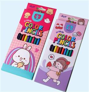 مداد رنگی 12 رنگ آنجل طرح دختر و توت فرنگی