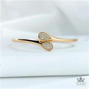 دستبند النگویی نگین دار طلایی ژوپینگ کد 460