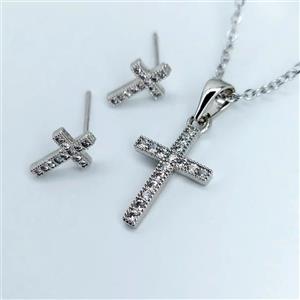 نیمست صلیب نگین دار استیل کد 449