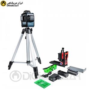تراز لیزری سه بعدی نور سبز آروا مدل 4689 به همراه سه پایه