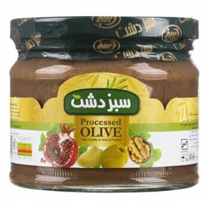 زیتون پرورده سبز دشت مقدار 350 گرم Sabz Dasht Processed Olives 350gr