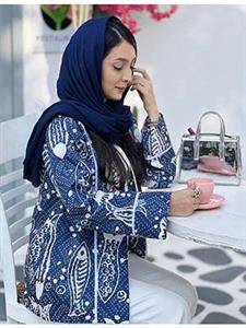 مانتو دریا سرمه ای با ماهی سفید کد SO10