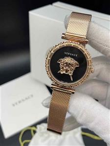 ساعت مچی زنانه ورساچه گرکا رزگلد صفحه مشکی Versace Greca Rosegold and balck Green Screen