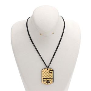 گردنبند طرح گوچی مردانه دورنگ 72754