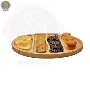 سینی سرو بیضی چهارخانه سایز 2*19/5*28 سانتی متری بامبو کد194