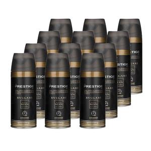 اسپری خوشبو کننده بدن مردانه پرستیژ مدل  Bvlgari حجم 150 میلی لیتر مجموعه 12 عددی