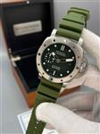 ساعت پنرای Submersible مردانه اتوماتیک قاب نقره ای بند سبز  صفحه سبز Panerai-2024-SABZ