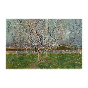 کاغذ کادو ترمه طراحان ایده مدل درخت های زردآلو از ونگوگ کد art0024