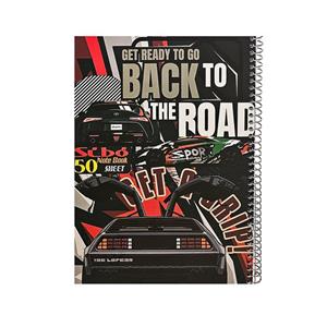 دفتر مشق 50 برگ سیبو مدل ماشین طرح back  to the road کد s3-126