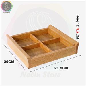 ظرف سرو 4 خانه سایز 4/5*20*21/5 سانتی متری چوب راش کد 43