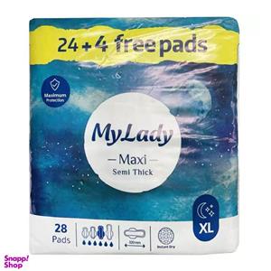 نوار بهداشتی مای لیدی مدل همیشه خشک سایز خیلی بزرگ بسته ۲۸ عددی