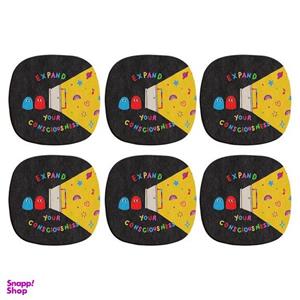 زیر لیوانی ترمه طراحان ایده طرح کارتونی کد strm0659 بسته شش عددی