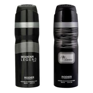 اسپری بدن مردانه رودیر مدل AL حجم 200 میلی لیتر مجموعه 2 عددی