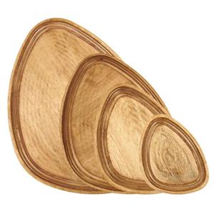 سینی سرو گردو شوشتری مدل چوبی کد PL08S مجموعه 4 عددی