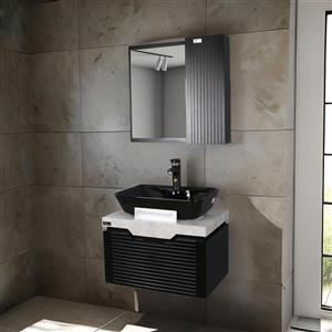 ست کابینت و روشویی دلفین مدل ZND-R19-wbl به همراه آینه و باکس