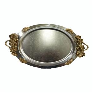 سینی بیضی دسته طلایی مدل 9546