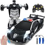 ربات Jeestam RC Cars برای کودکان با کنترل از راه دور اسباب‌بازی‌های ماشین Transformrobot با دمو خودکار تغییر شکل تک دکمه‌ای حسگر حرکتی