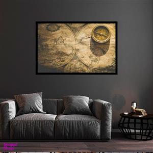 تابلو بکلیت طرح کلاسیک نقشه و قطب نما مدل B-bu1021