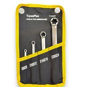 آچار دوسر رینگی ستاره ای تاپکس مدل E کد YP-TP-S400SET مجموعه 4 عددی