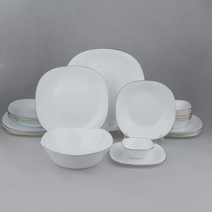 سرویس غذاخوری 26 پارچه دینو اپال طرح مربع کلاسیک مدل خط