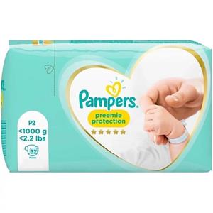 پوشک بچه پمپرز مدل Preemie protection سایز 0 بسته 32 عددی