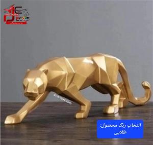 مجسمه دکوری ببر هندسی پلی استر کد 021