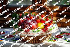 طرح نقاشی با کیفیت سبد میوه