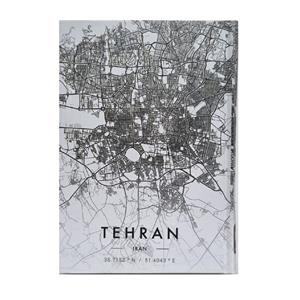 دفتر خاطرات 100 برگ مدل پالتویی طرح نقشه تهران