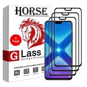 محافظ صفحه نمایش گلس 5D هورس مدل FAG مناسب برای گوشی موبایل هوآوی Honer 8X بسته سه عددی Horse FAG 5D Screen Protector Glass For Huawei Honer 8X Pack Of 3