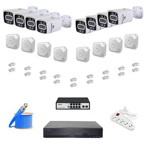 پک دوربین مدار بسته هشت تایی تحت شبکه دید در شب ضد آب رنگی برند WITNESS