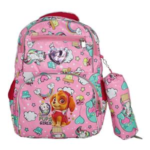 کوله پشتی مدرسه ای دخترانه مدل سگ های نگهبان به همراه جامدادی کد NA-0406