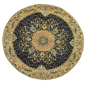 رومیزی گرد ترمه طرح افشار سرمه ای co585