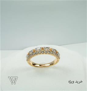 انگشتر طلایی ژوپینگ-دو لاین- نگین دار کد 400001