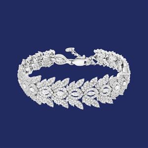 دستبند نقره زنانه گالری رضازاده مدل  جواهری مارکیز خور ساچ 0212 -